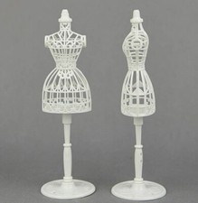 3x White Plastic Vintage Style