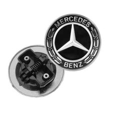 MERCEDES BENZ BONNET BADGE SPORT SILVER BLACK  - 57MM NEW - C E S CLK AMG CLASS