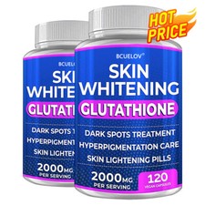 Glutathione Whitening Capsules 2000mg Skin Lightening Dark Spots Remover