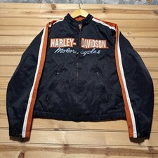 Vintage 90s Harley Davidson Cafe Racer Biker Bomber Jacket Women's Size Medium