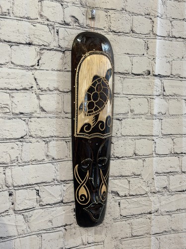 50cm turtle mask carved wooden - mask,