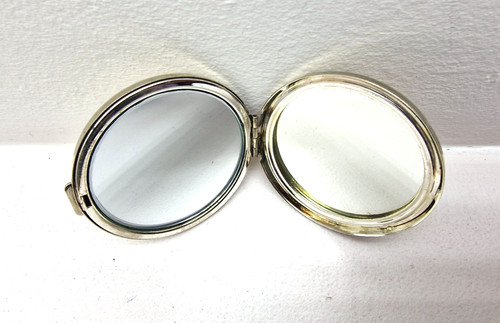 Vintage round pocket compact - pocket,