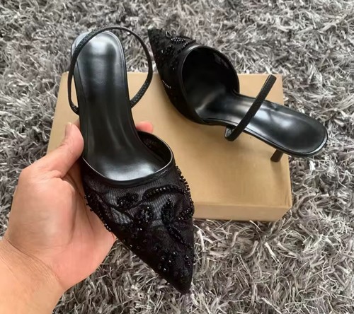 Zara pointed embroidered heel - embroidered,