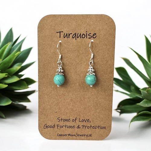 Turquoise earrings 925 - earrings,