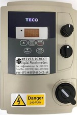 TECO EV ½ HP 240V Single to 3 Phase Inverter Converter, Lathe Mill Drill IP65