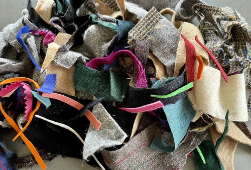 Felted wool fabric snippets - felted,