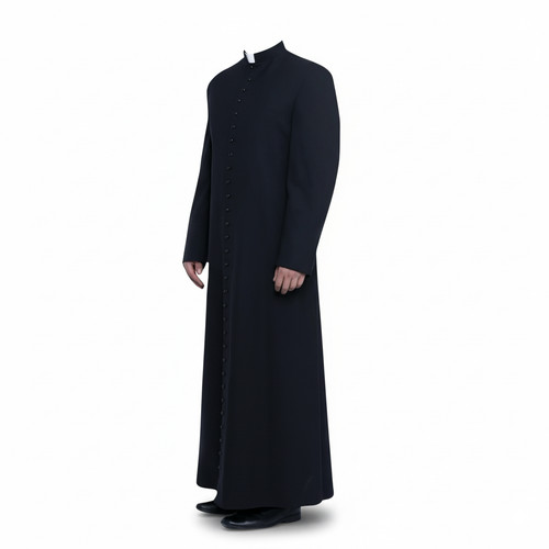 Men black wool - black, clergy
