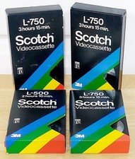 SCOTCH L-750 Used Betamax Recordable Video Tapes Bundle (4x tapes)