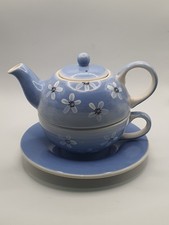 Whittard of Chelsea Blue Floral Design Tea For One Teapot Set