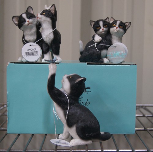 Black white cat - black, ornaments