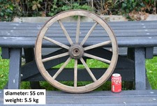 Vintage old wooden cart wagon wheel  / 55 cm - FREE DELIVERY
