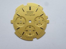 SEIKO 7A28-7020/7029 QUART CHRONOGRAPH GENUINE USED GOLD DIAL GOOD/CONDITION .