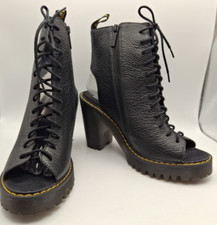 Doc Martens Carmelita Platform Boots Heels Quad Chunky Soles Black Size UK7