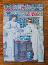 Vintage 1970's SUNLIGHT SOAP Paper/Board Sign Robert Opie Collection Gloucester