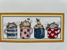 Cross Stitch Kit Cats in Cups