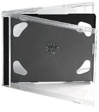 25 x Double CD Disc Jewel Cases – Black Tray with 2 CD Embossed Logo – 10.4mm