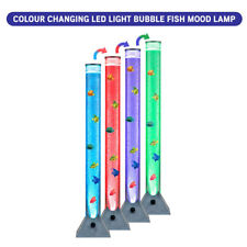 90cm Colour Changing LED Sensory Bubble Tube Lamp Mood Fish Water Silver