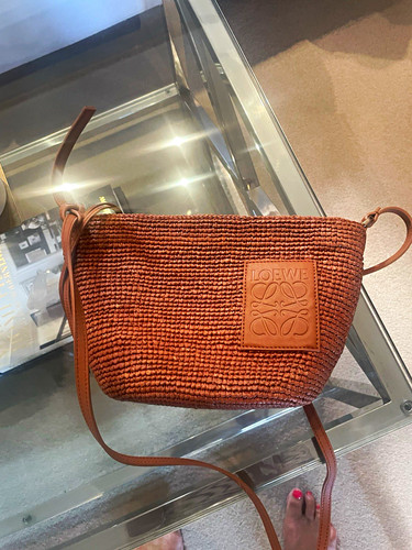 Loewe brown woven raffia - loewe,