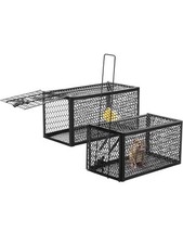 2 x Humane Rat Trap Cage Stainless Steel Mouse Trap Indoor Outdoor Catch Release