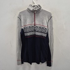 Dale Of Norway Moritz Merino Wool Fair Isle 1/4 Zip Jumper Sweater Size XL