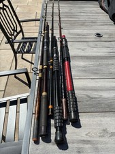 3 sea Fishing Rods, Ian Golds double tripod and bag Shakespeare 