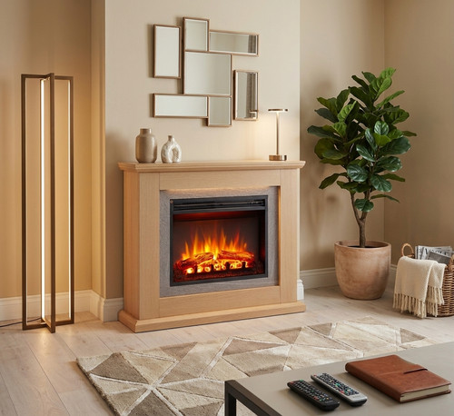 Electric fireplace suite - fireplace,