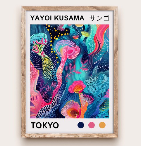 Yayoi kusama mushroom poster - yayoi,