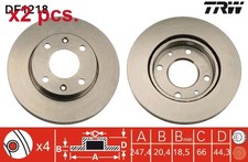 X2 PCS FRONT BRAKE DISC ROTOS X2 PCS SET DF1218 TRW I
