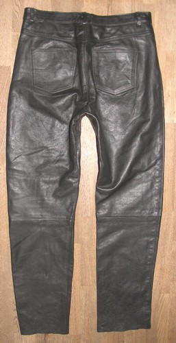 Akaso mens leather jeans - jeans, black