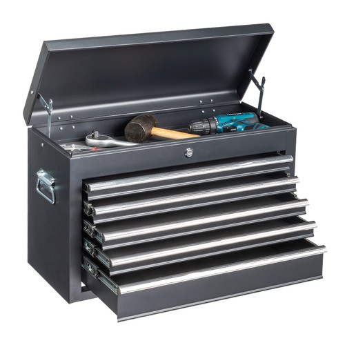 Black drawer metal top chest - metal,