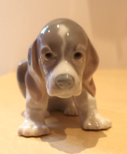 Lladro sad puppy handmade - puppy, "