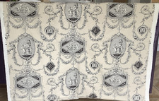 Laura Ashley Vintage 2003 Belvedere Fabric in Beige / Charcoal x 2.6 Metres