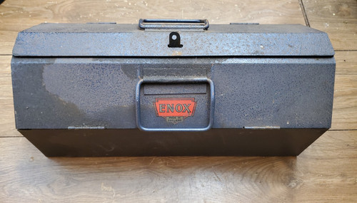 Vintage enox metal toolbox - metal,
