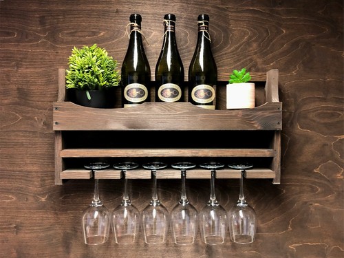 Wine rack shelf rustic - rack,