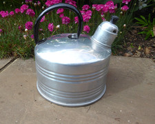 Vintage aluminum kettle with - vintage,