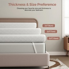 NEW Memory Foam Mattress Topper Hydro Foam Single Double King,Thick 5/7/10cm