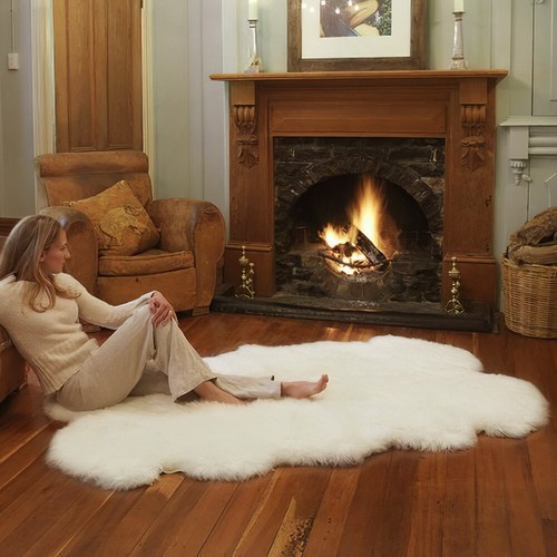 Thick artificial sheepskin rug - artificial,