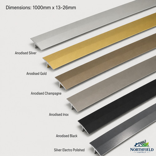Aluminium bar door - t, threshold
