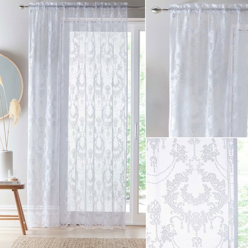 Damask lace net curtain - damask,