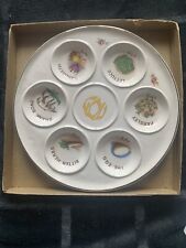 Vintage White Passover Ceramic Seder Plate Traditional Judaica Seder plate