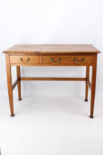 Victorian arts crafts oak desk - victorian,