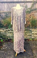 NEW Ann Balon Italian Lace Wedding Outfit M UK 12-16 Skirt Top Jacket Mid Brown