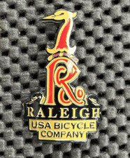 NOS Vintage RALEIGH bicycle Head Badge Tag Emblem England Heron- USA Bicycle Co.
