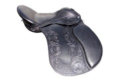 English saddle black leather