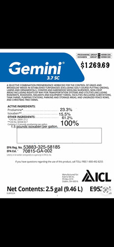 Icl gemini sc - gemini, preemergence
