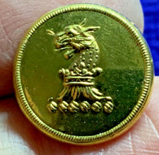 LEOPARD’S HEAD ERASED GORGED w DUCAL CROWN 16mm LIVERY CUFF BUTTON FIRMIN 1860s