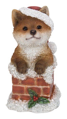 Christmas fox cub chimney - christmas, on