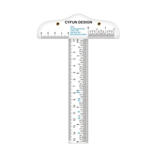 Inch acrylic clear - clear, t-square