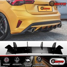 Ford Focus ST MK4 Rear Blade Style Diffuser Body Kit Gloss Black 2019+