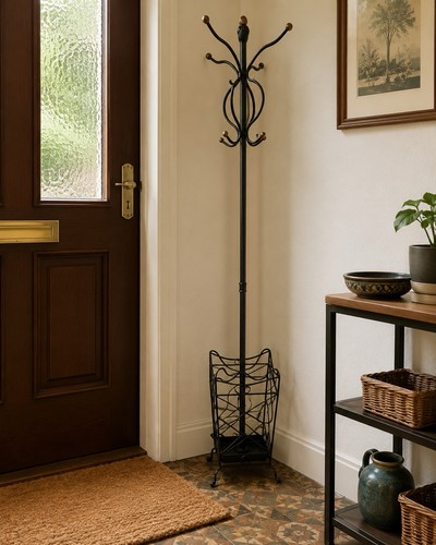 Freestanding metal coat rack - freestanding,